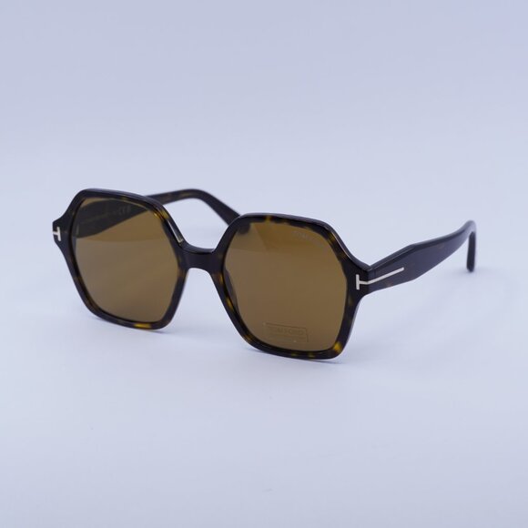 Tom Ford Romy FT1032 52E Sunglasses Havana Geometric Frame, Brown Lenses